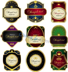 欧式皇冠标签矢量素材